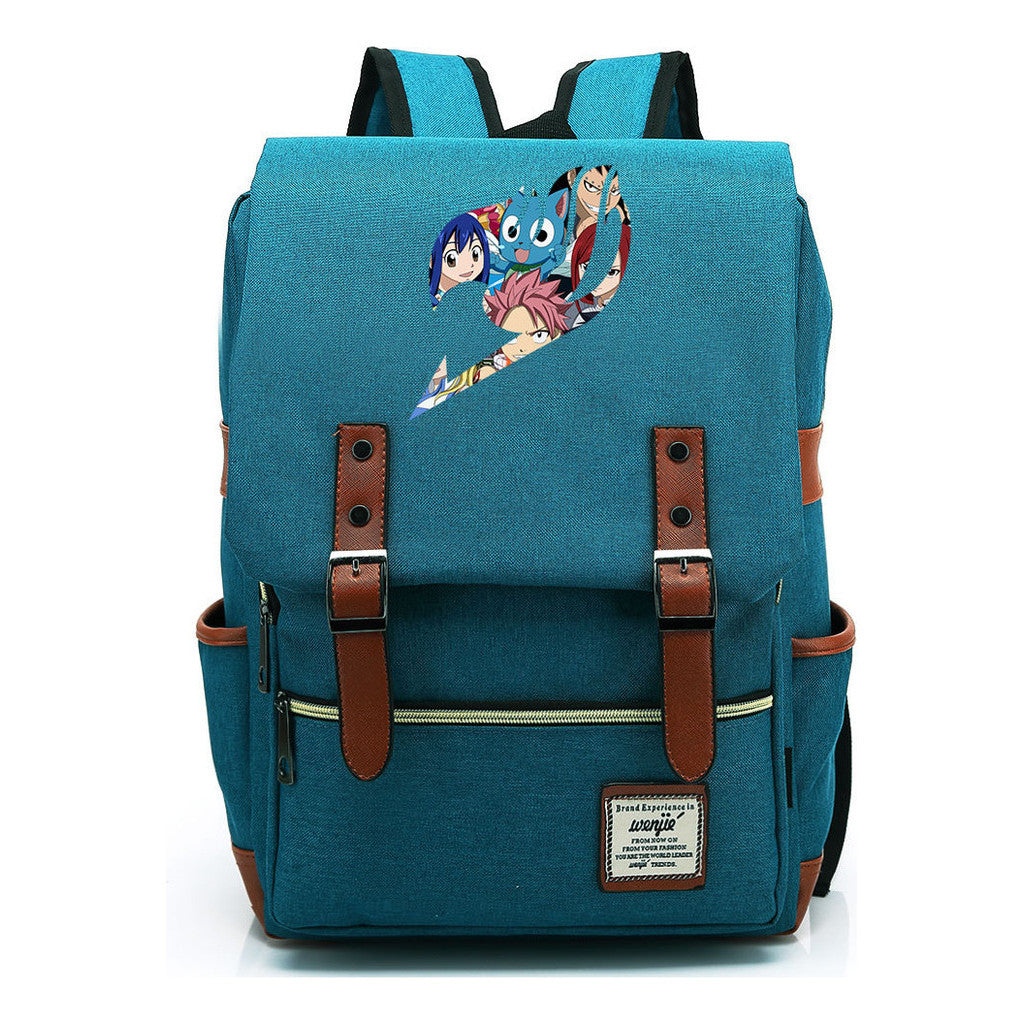 Printed Youth Student School Bag Casual Belt Buckle Classic Backpack