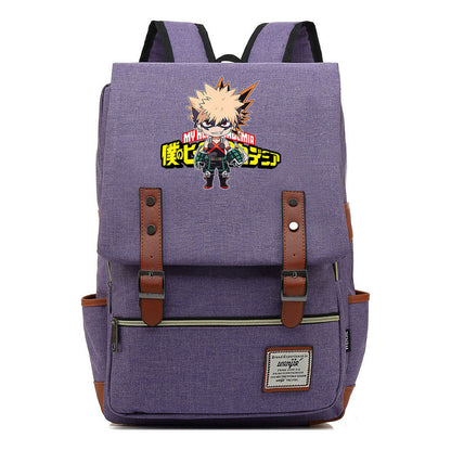 Anime My Heroes Academy Printed Youth Student Backpack Men's And Women's Leisure Belt Buckle Classic Backpack 38*27*12.5cm