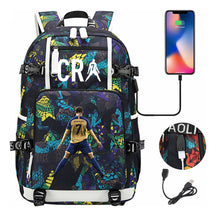 Football Star Cristiano Ronaldo Printed Youth Student Backpack Leisure Travel Backpack