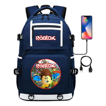 Roblox Game Printed Usb Youth Student Backpack For Men And Women's Leisure Travel Backpack