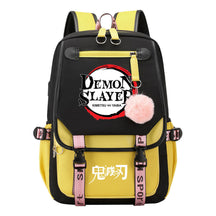 Comic Cartoon Fashion Usb Student Backpack Casual Woven Flap Backpack