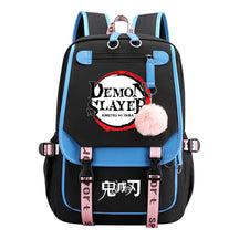 Comic Cartoon Fashion Usb Student Backpack Casual Woven Flap Backpack