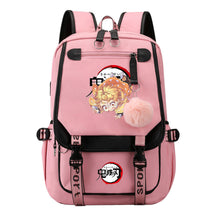 Comic Cartoon Fashion Usb Student Backpack Casual Woven Flap Backpack