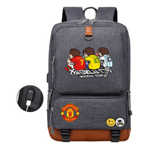 Football Star Cristiano Ronaldo Printed Usb Youth Backpack For Leisure Travel Backpack