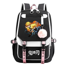 Japanese Cartoon Fashion Usb Student Backpack Casual Woven Flap Backpack