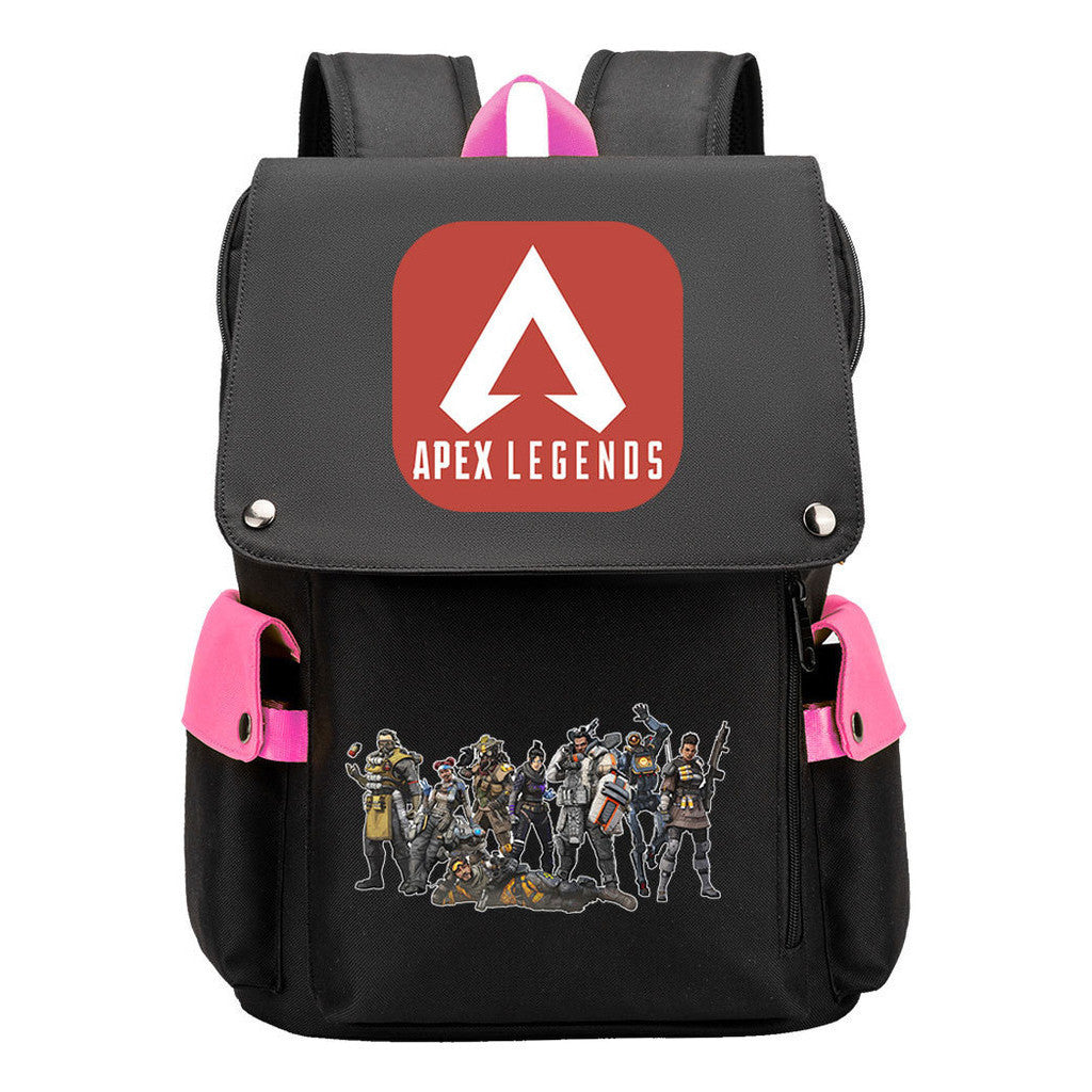Apex Hero Print Usb Charging Cap Headpiece Student Backpack Leisure Backpack