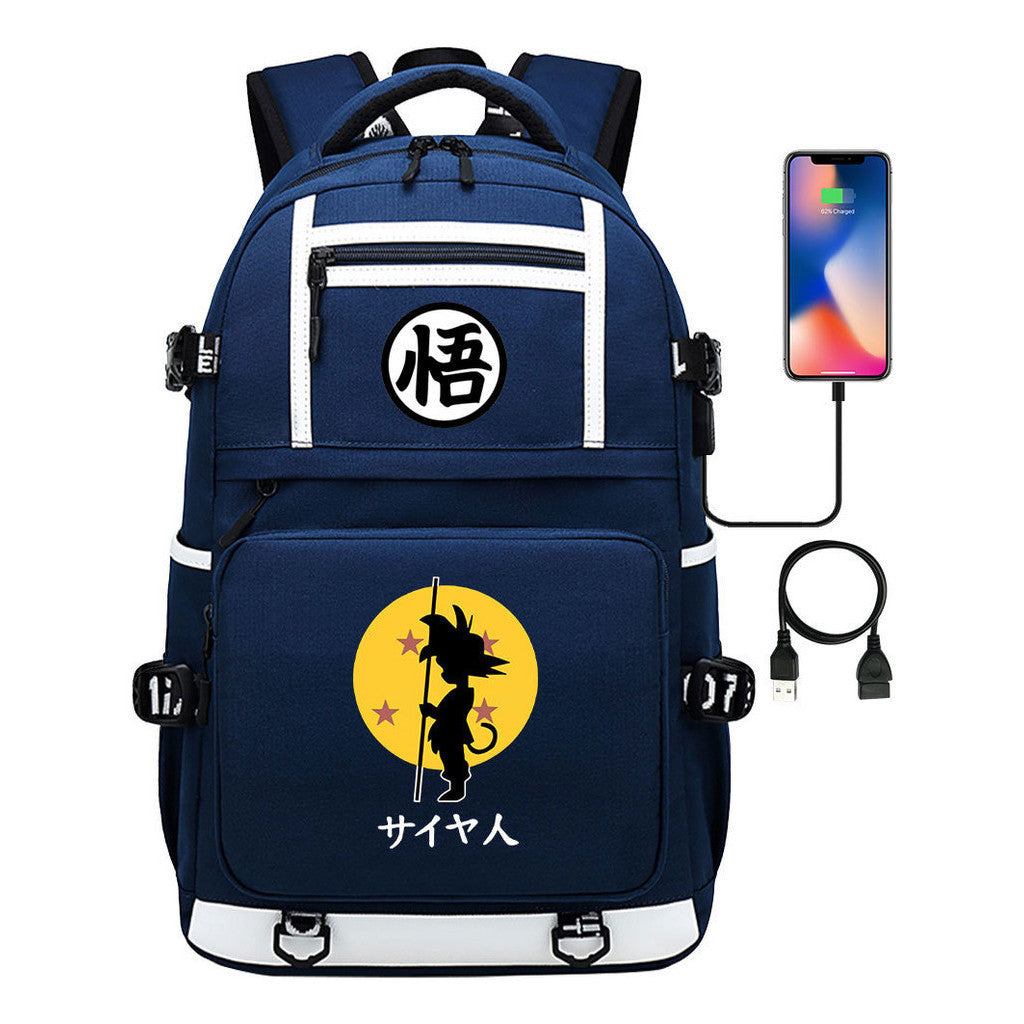 Seven Dragon Ball Usb Youth Student School Bag Men's And Women's Backpack Leisure Travel Bag