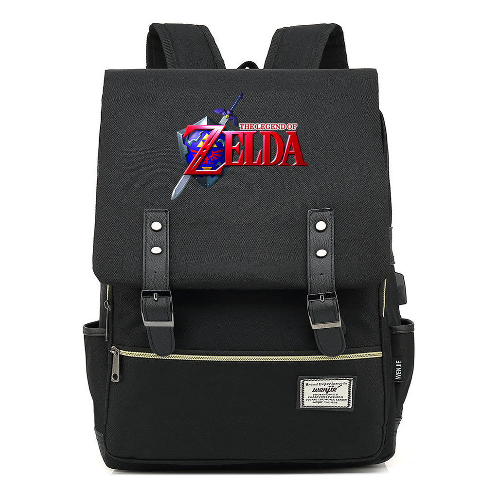 Printed Youth Student Backpack Usb Men's And Women's Casual Backpack