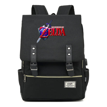 Printed Youth Student Backpack Usb Men's And Women's Casual Backpack