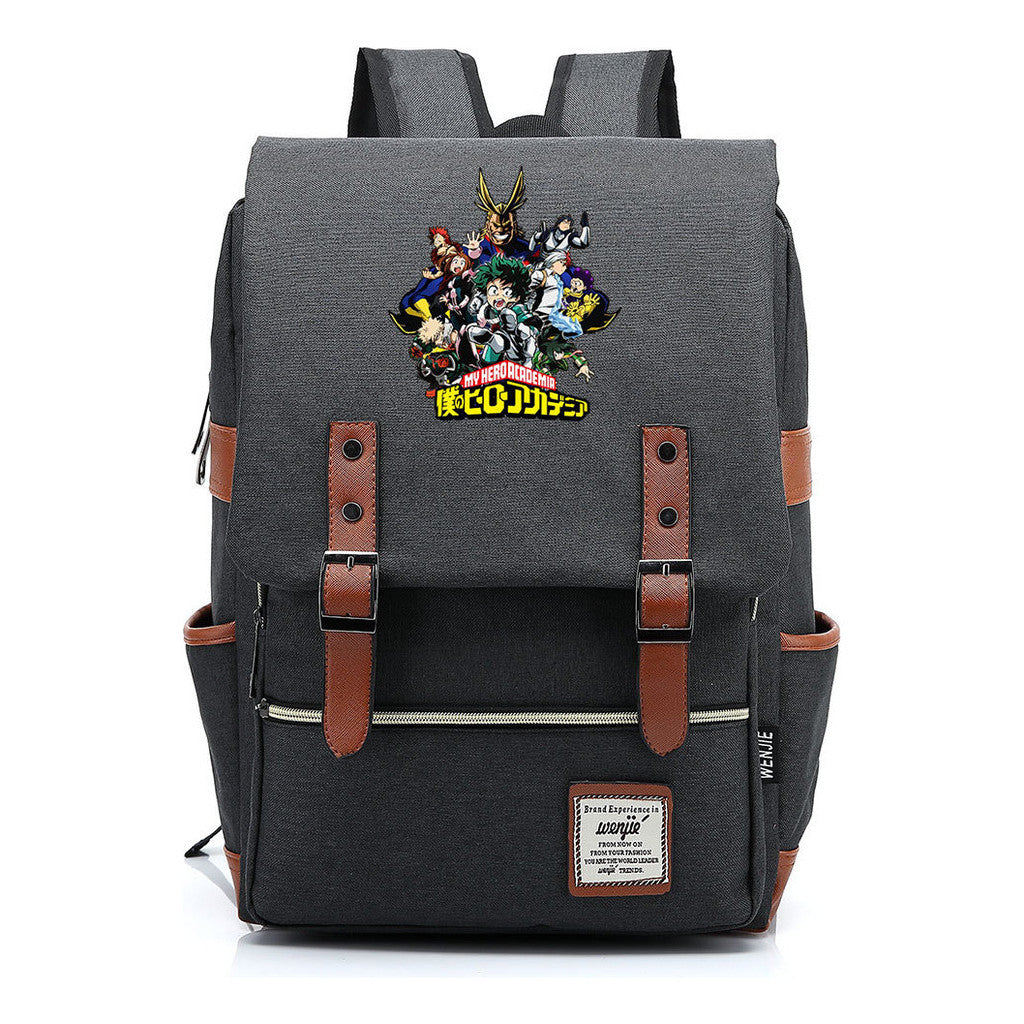 Anime My Heroes Academy Printed Student School Bag For Men And Women Leisure Belt Buckle Classic Backpack