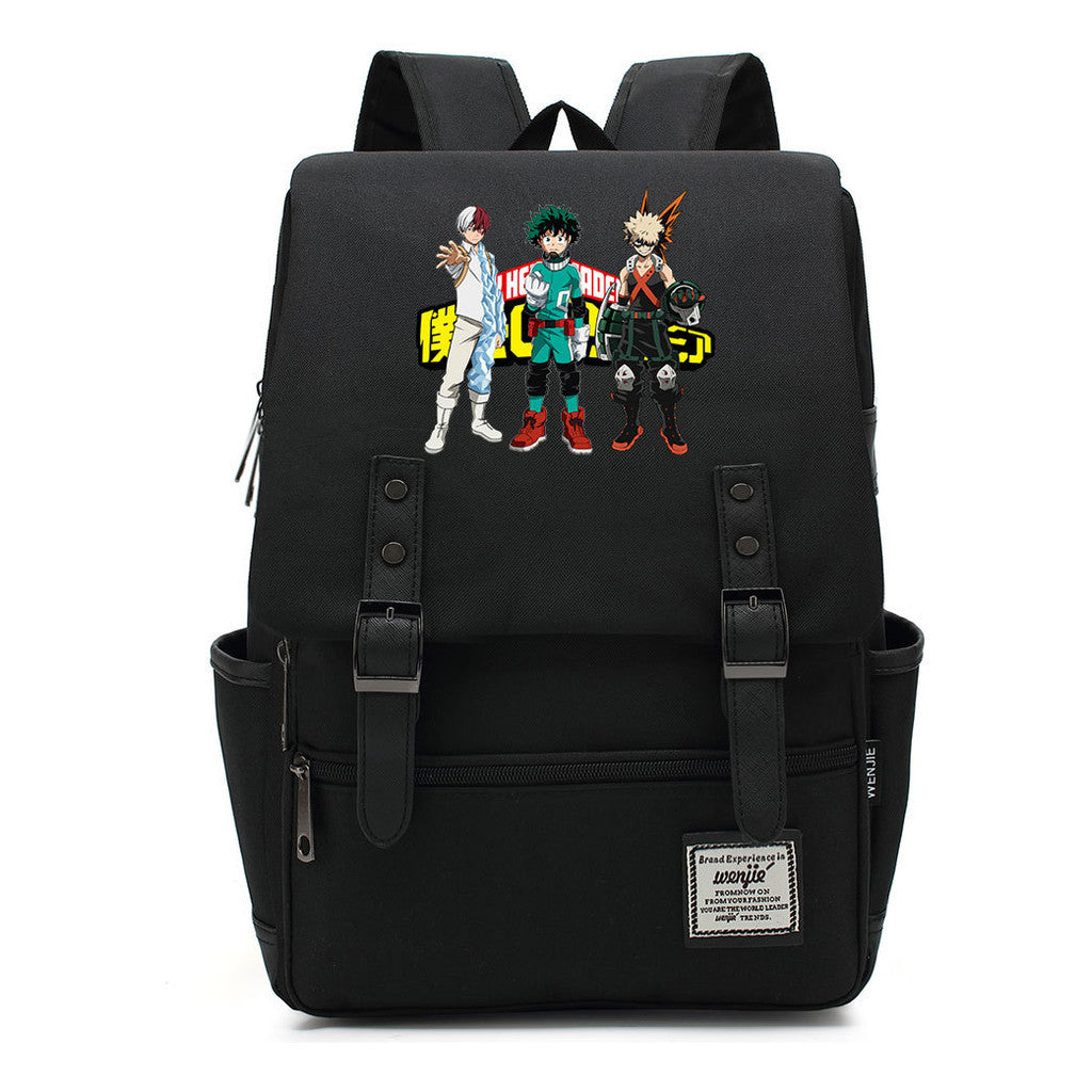 Animation My Hero College Prints Schoolbags For Young Students And Classic Backpacks With Belt Buckles For Men And Women.