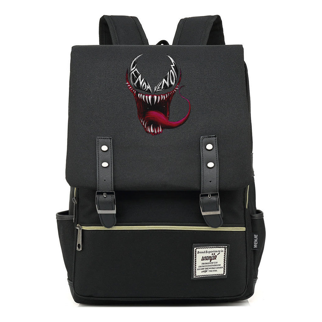 Printed Youth Student School Bag Casual Belt Buckle Classic Backpack