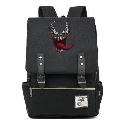 Printed Youth Student School Bag Casual Belt Buckle Classic Backpack
