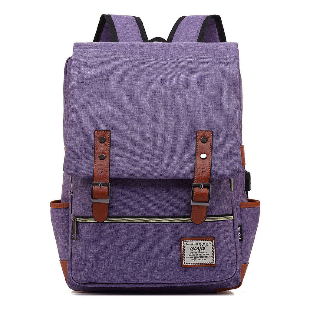 Usb Youth Student Backpack For Men And Women With Casual Belt Buckle Printed Backpack