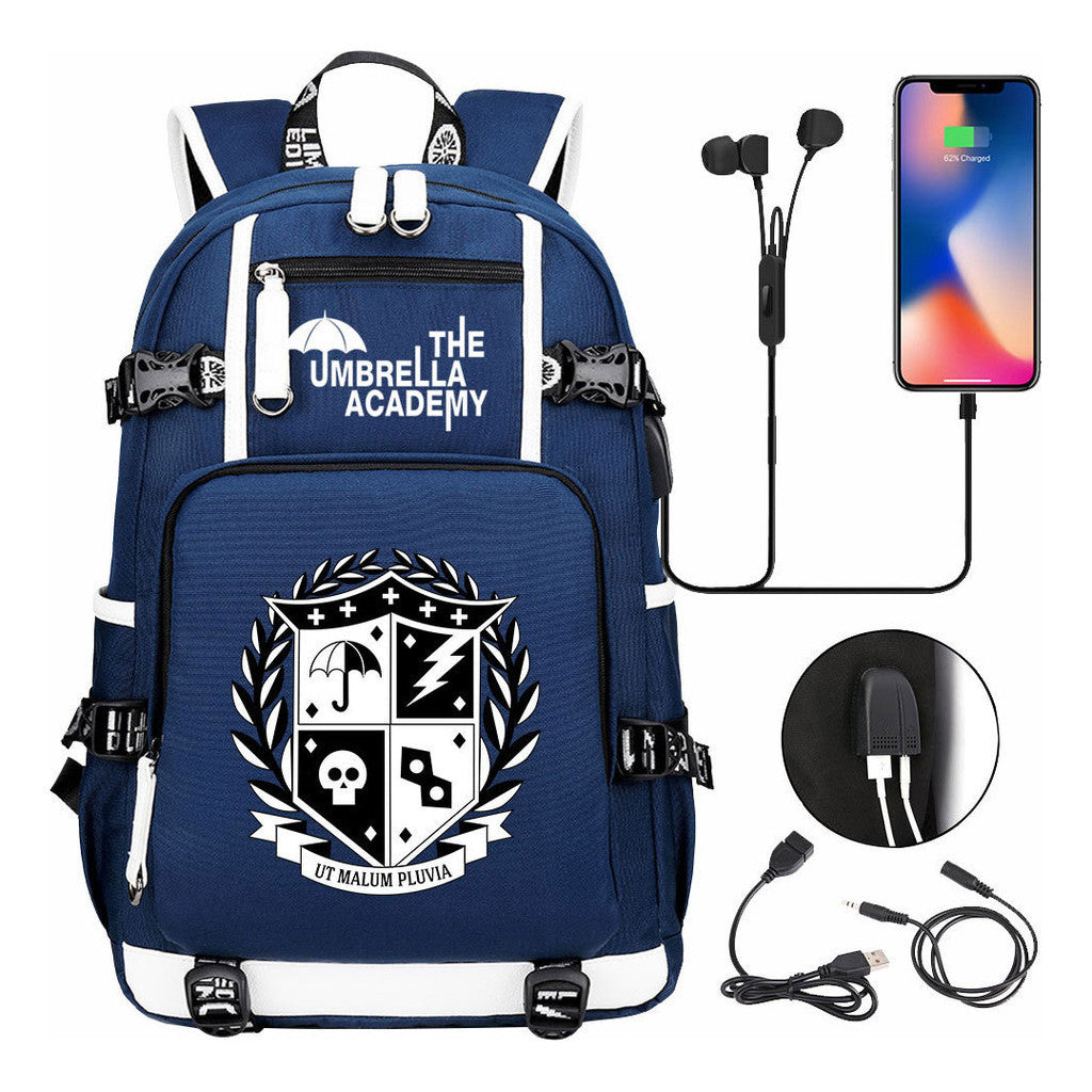 Printed Usb Large Capacity Youth Student Backpack For Men And Women's Leisure Travel Backpack
