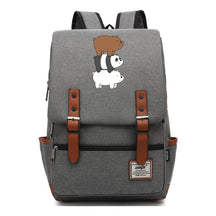Cartoon Cute Three Bears Printed Youth School Bag For Men And Women Leisure Belt Buckle Classic Backpack