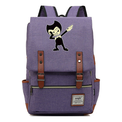 Printed Teenage Student Backpack For Men And Women With Casual Belt Buckle Classic Backpack