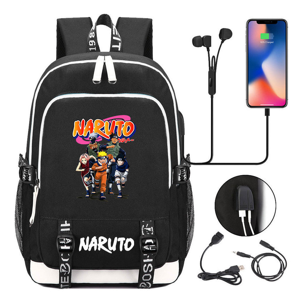 Naruto Student Backpack Usb Men's And Women's Casual Backpack