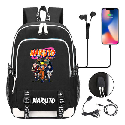 Naruto Student Backpack Usb Men's And Women's Casual Backpack