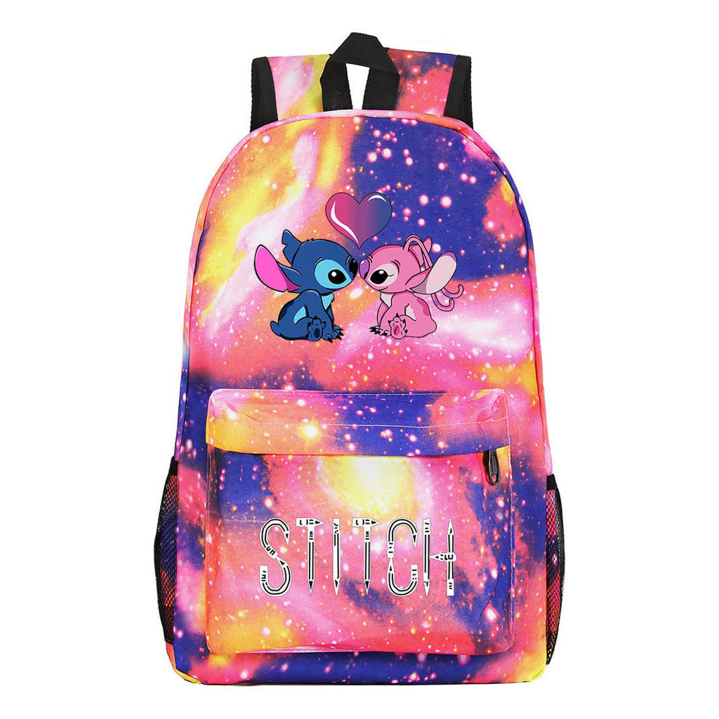 Interstellar Baby Stitch Printed Youth Student Backpack For Men And Women Casual Backpack