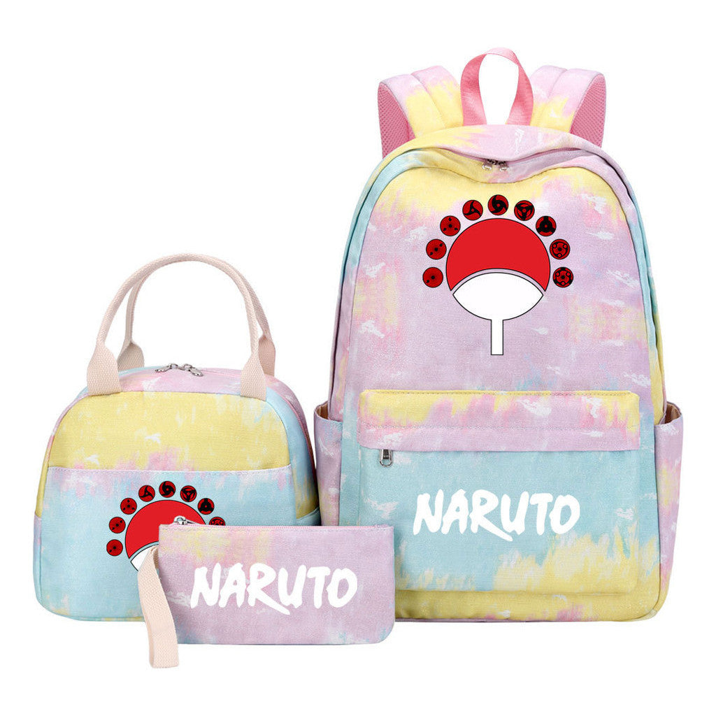 Naruto Student Girl Backpack Lunch Bag Three Piece Set Backpack Set