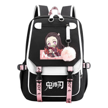 Cartoon Fashion Usb Youth School Bag For Boys And Girls Casual Ribbon Flip Backpack