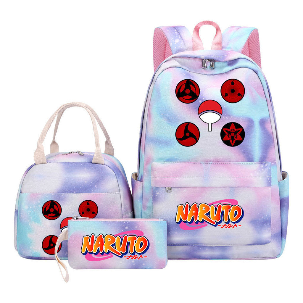 Naruto Student Girl Backpack Lunch Bag Three Piece Set Backpack Set