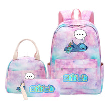 Interstellar Baby Stitch Youth Student Girls School Bag Lunch Bag Three Piece Set Backpack Set