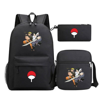 Anime Naruto Starry Sky Youth School Bag Three Piece Set For Men And Women Backpack Set