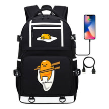 Cartoon Comics Lazy Egg Usb Youth Student Backpack Boys And Girls Backpack Leisure Travel Bag