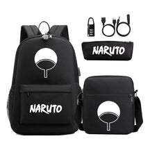 Naruto Usb Password Lock Student Backpack Three Piece Set For Boys And Girls Backpack Set