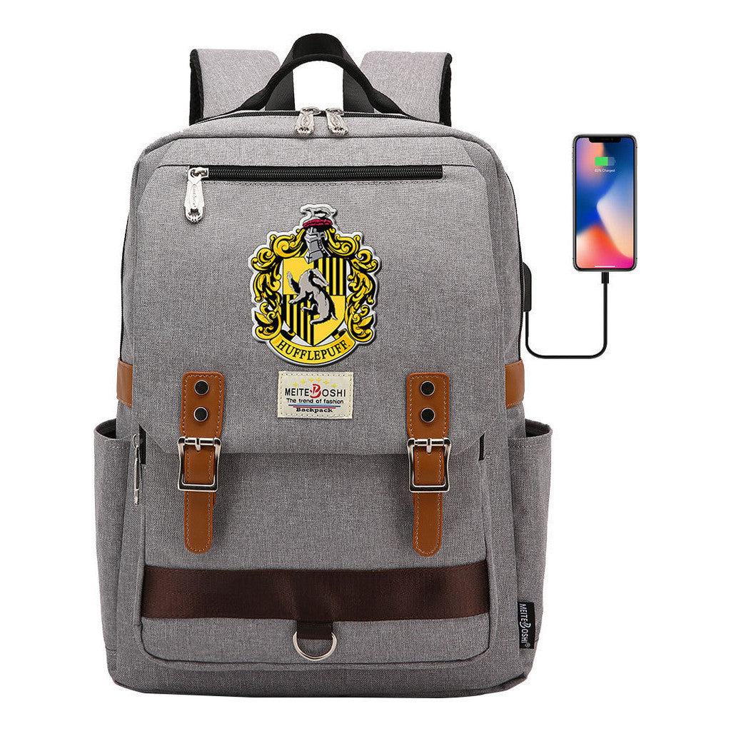 Usb Magnetic Buckle Student Backpack For Men And Women, Youth Leisure Backpack