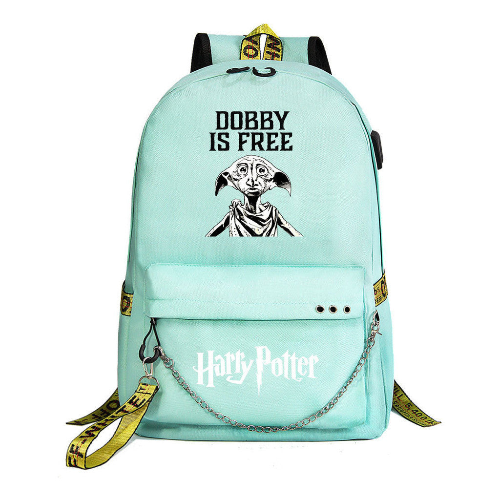 School Of Witchcraft And Wizardry Badge Usb Youth Student Backpack For Men And Women's Leisure Travel Backpack