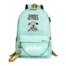 School Of Witchcraft And Wizardry Badge Usb Youth Student Backpack For Men And Women's Leisure Travel Backpack