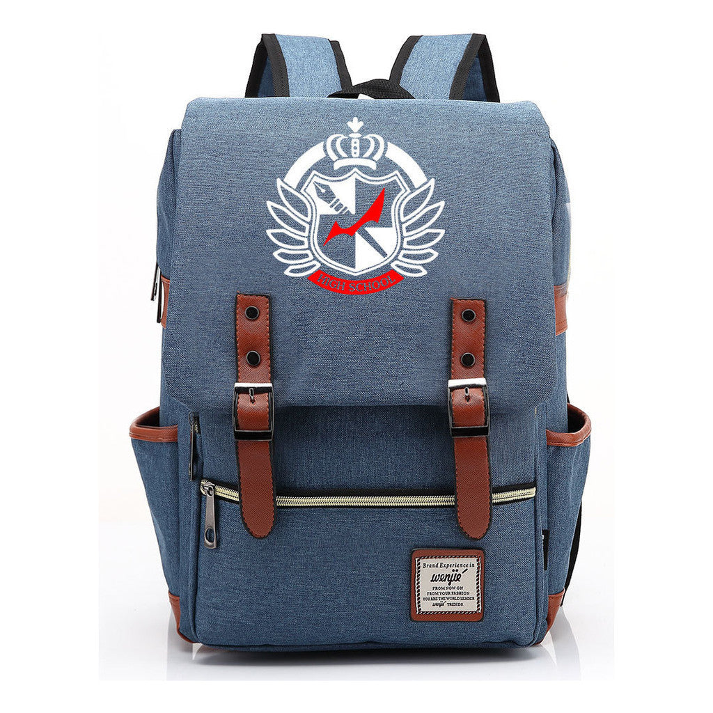 Printed Teenage Student Backpack For Men And Women With Casual Belt Buckle Classic Backpack