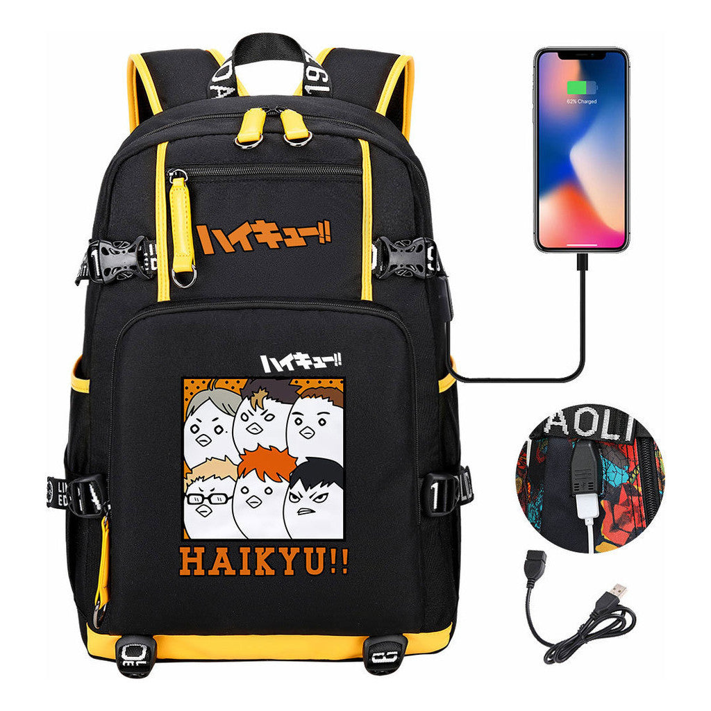 Volleyball Youth Usb Large Capacity Youth Student School Bag Men's And Women's Leisure Travel Backpack