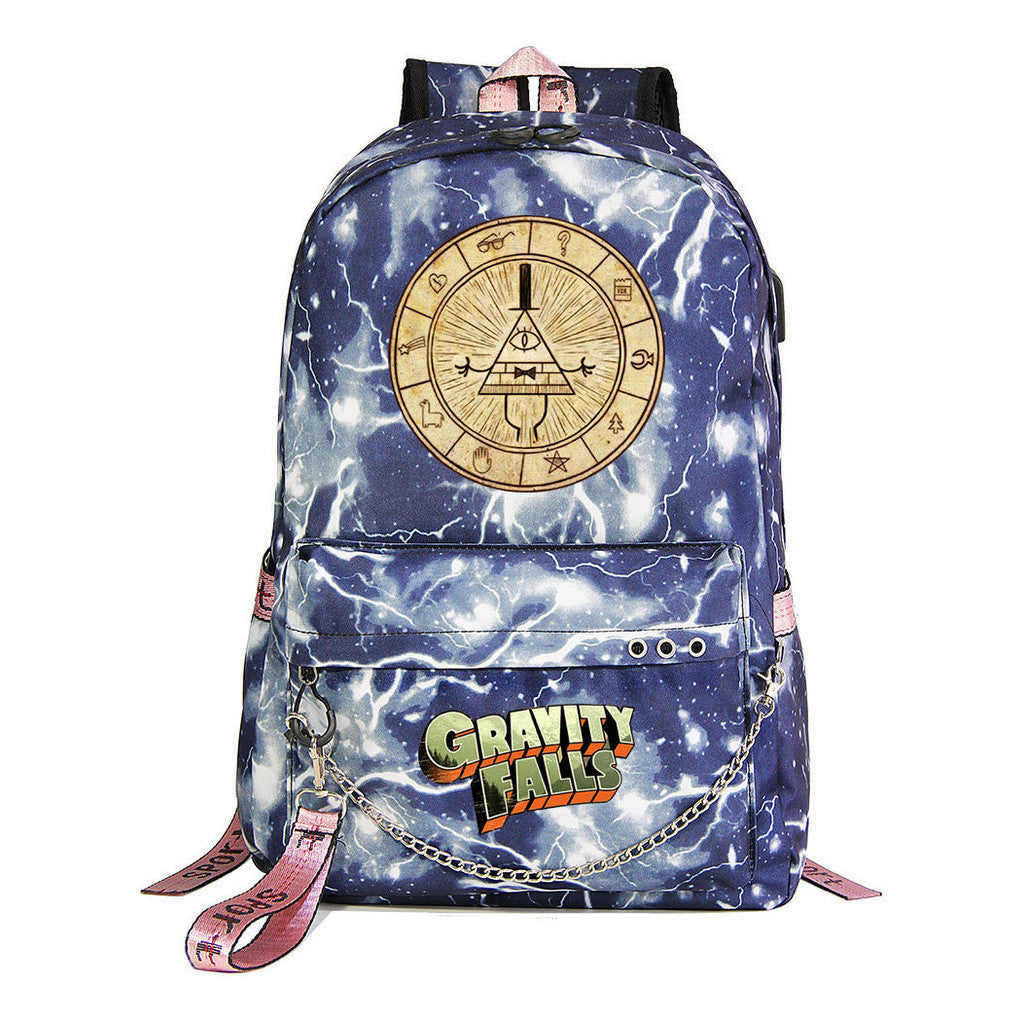 Cartoon Strange Town Youth Student School Bag Men's And Women's Leisure Travel Backpack