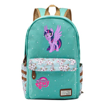 Pony Unicorn Youth Student School Bag Fragmented Canvas Girl Backpack