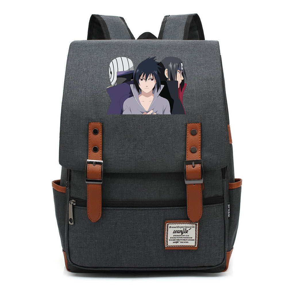Naruto Printed Teenage Student Backpack, Casual Belt Buckle, Classic Backpack