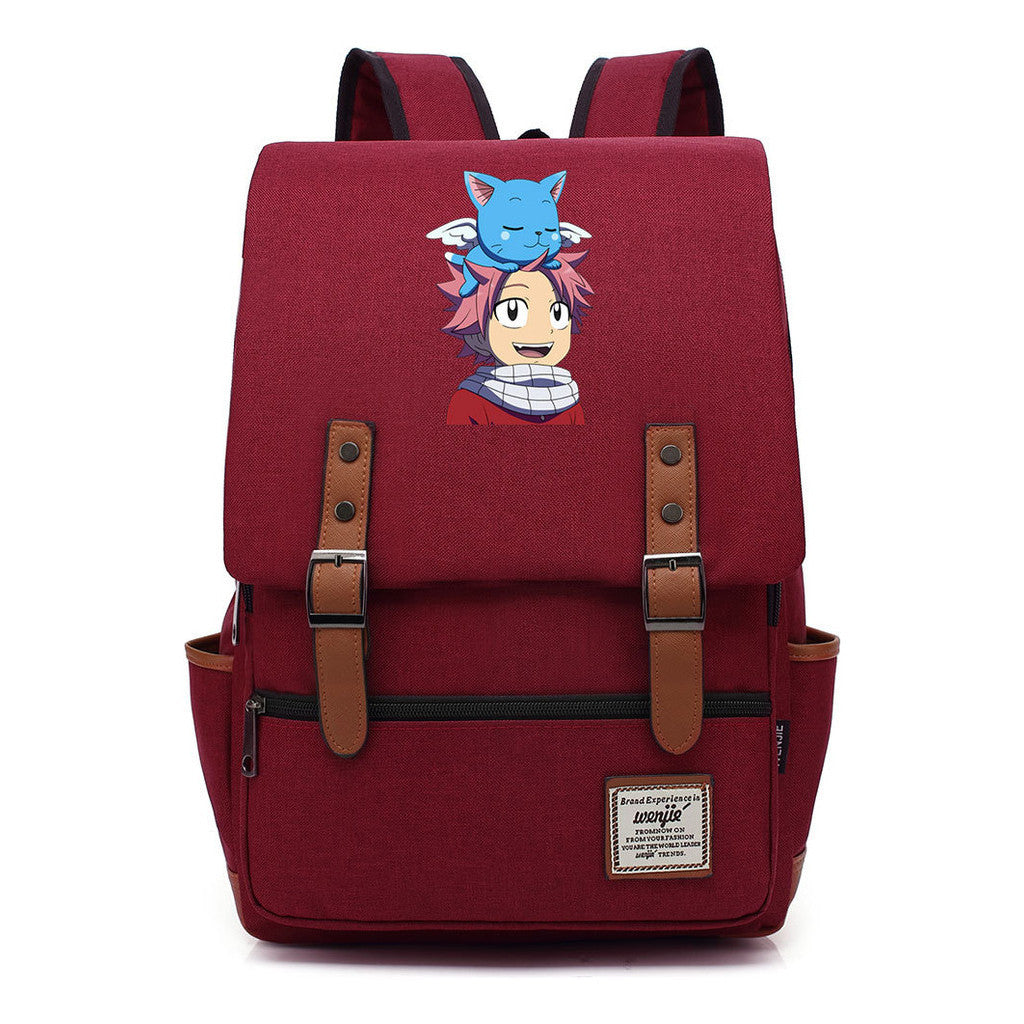 Printed Schoolbag Leisure Belt Buckle Classic Backpack For Young Students