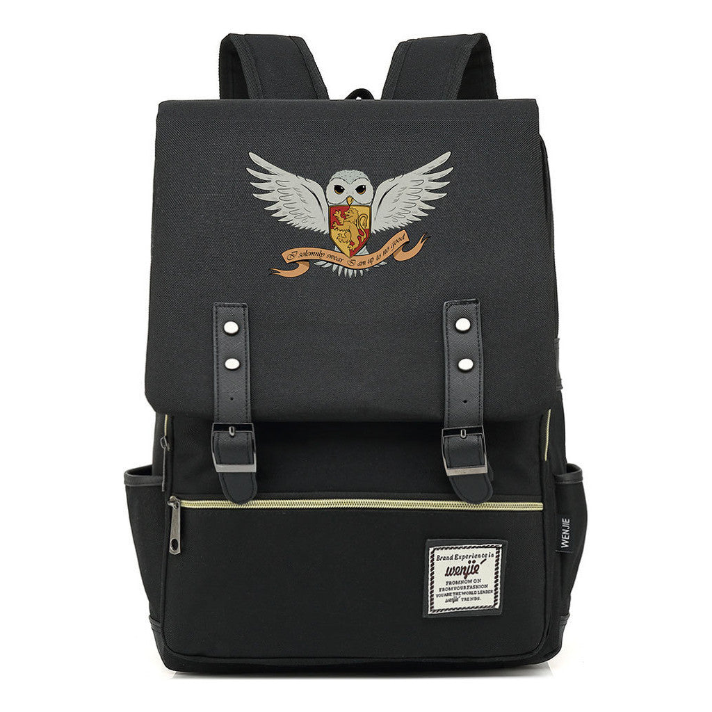 School Of Witchcraft And Wizardry Printed Student Backpack For Men And Women, Casual Belt Buckle, Classic Backpack 43*29*13.5cm