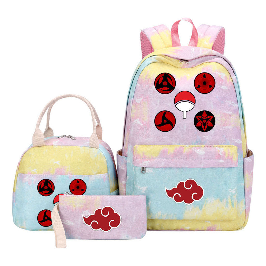 Naruto Teenage Girls School Bag Lunch Bag Three Piece Backpack Set