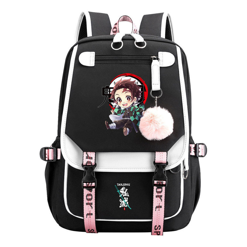 Cartoon Fashion Usb Student Backpack For Boy And Girl, Casual Woven Strap Flip Back Backpack