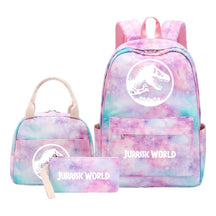 Jurassic Park Dinosaur Student School Bag Lunch Bag Three Piece Set Backpack Set