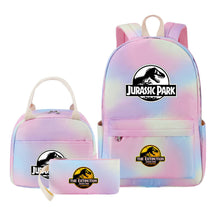 Jurassic Park Dinosaur Youth School Bag Lunch Bag Three Piece Set Backpack Set