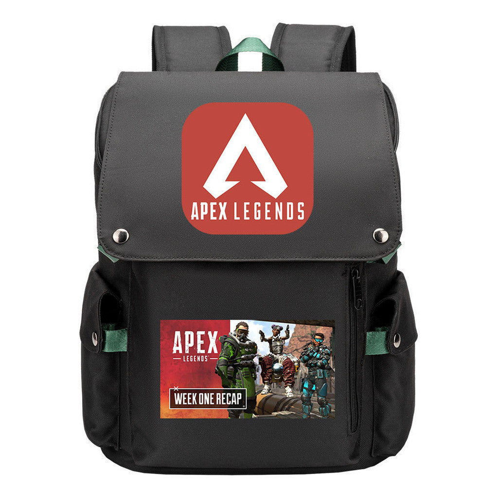 Apex Hero Print Usb Charging Cap Headpiece Student Backpack Leisure Backpack