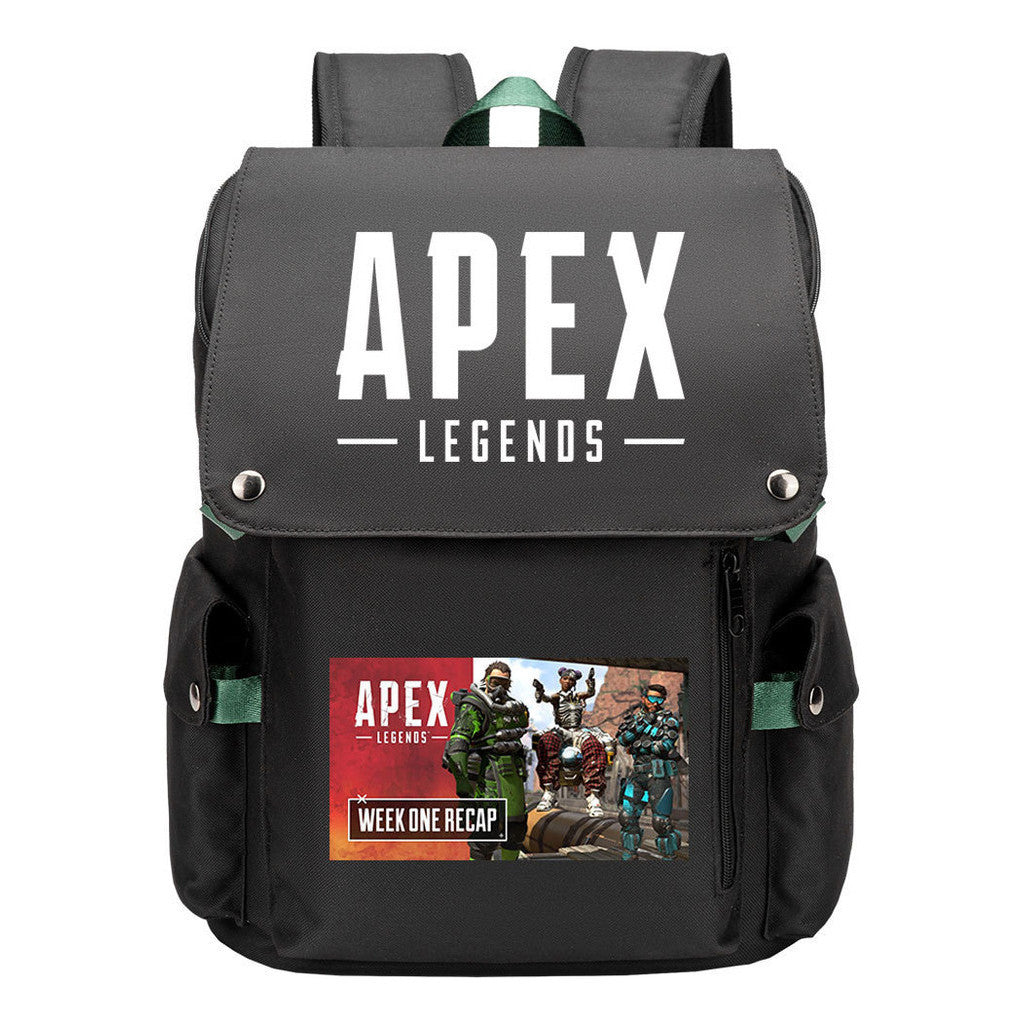 Apex Hero Print Usb Charging Cap Head Style Student School Bag Casual Backpack