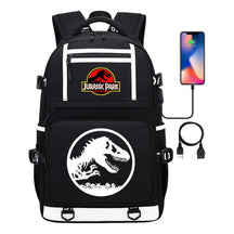 Jurassic Park Dinosaur Usb Youth School Bag Men's And Women's Backpack Leisure Travel Backpack
