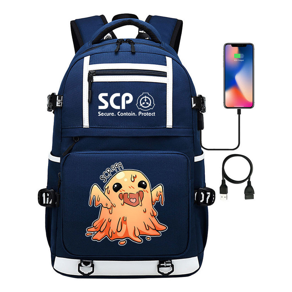 Printed Usb Youth Backpack For Men And Women's Leisure Travel Backpack