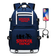 Strange Story Printed Usb Youth Student Backpack For Men And Women's Leisure Travel Backpack